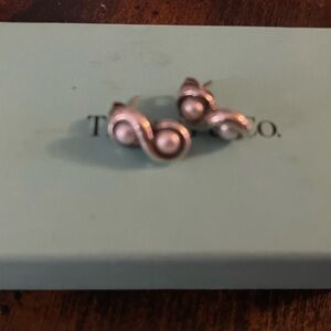 Tiffany & Co. Silver Infinity Pearl Earrings